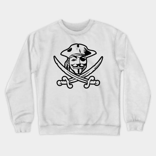 Anonymous Pirate Crewneck Sweatshirt by SykoticApparel